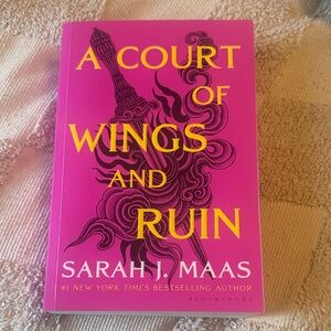 A Court of Wings and Ruin by Sarah J. Maas - Hot Pink & Yellow Paperback